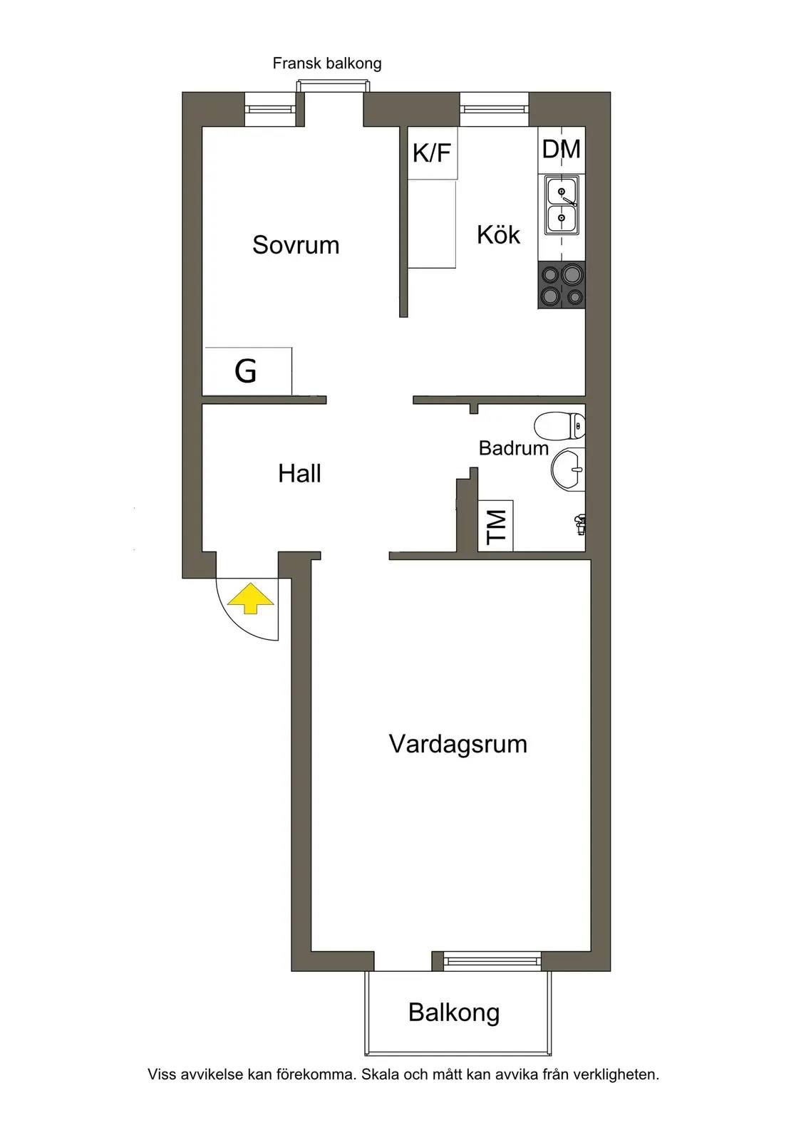 Floor plan for Vapengatan 8