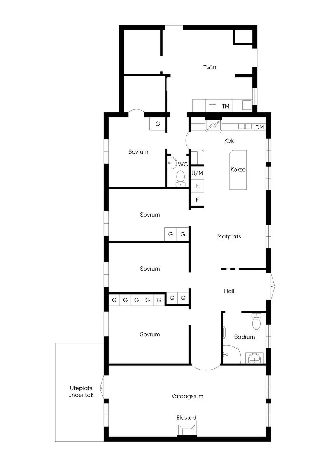 Planritning för Backaskogen 4