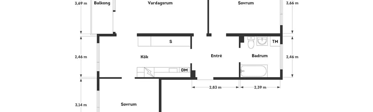 Planritning för Kavaljersgatan 34