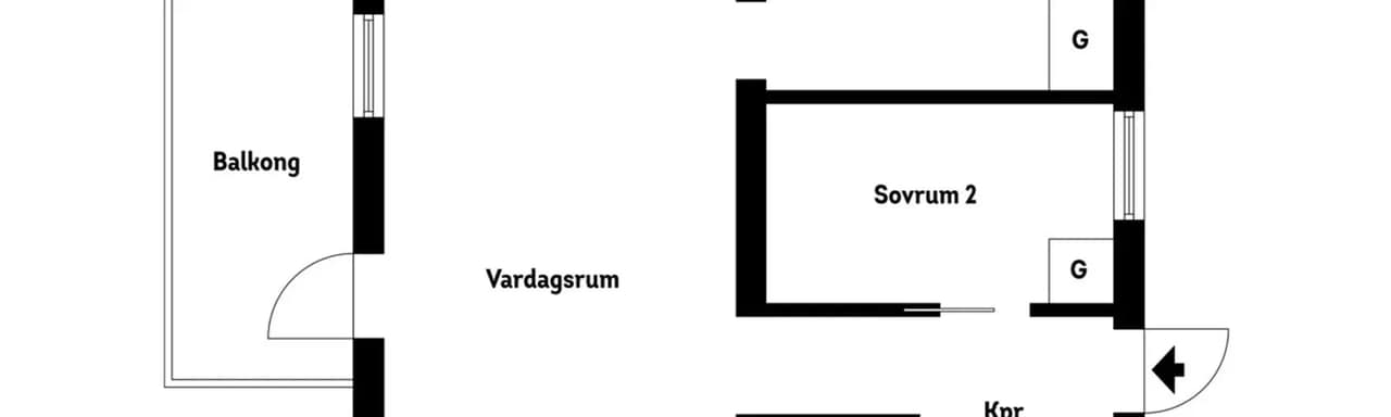 Planritning för Sjudarevägen 2F