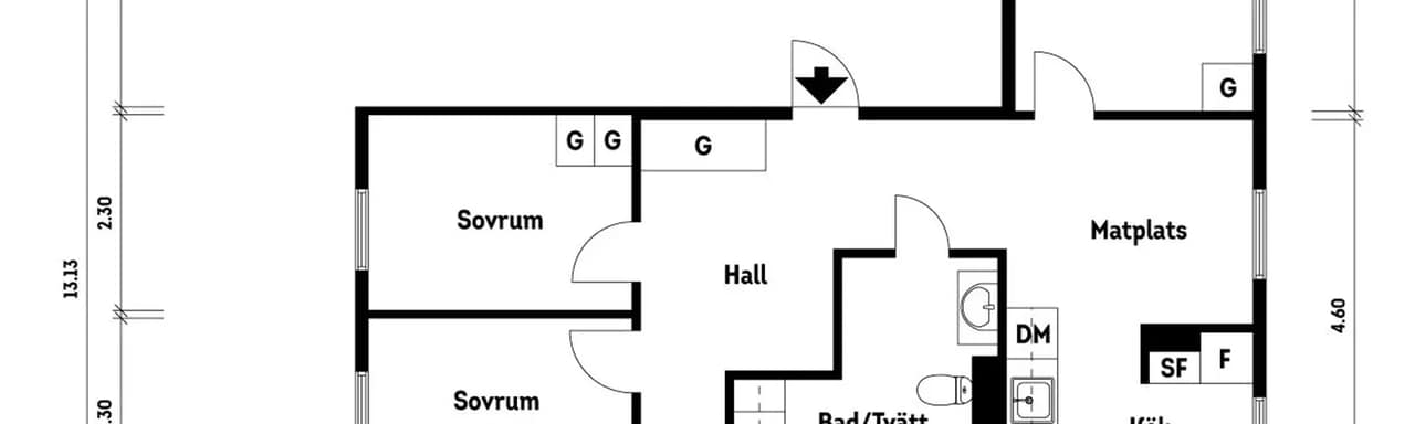 Floor plan for Kvadrantgatan 28