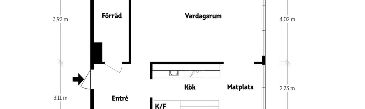 Floor plan for Kallebäcksvägen 11B