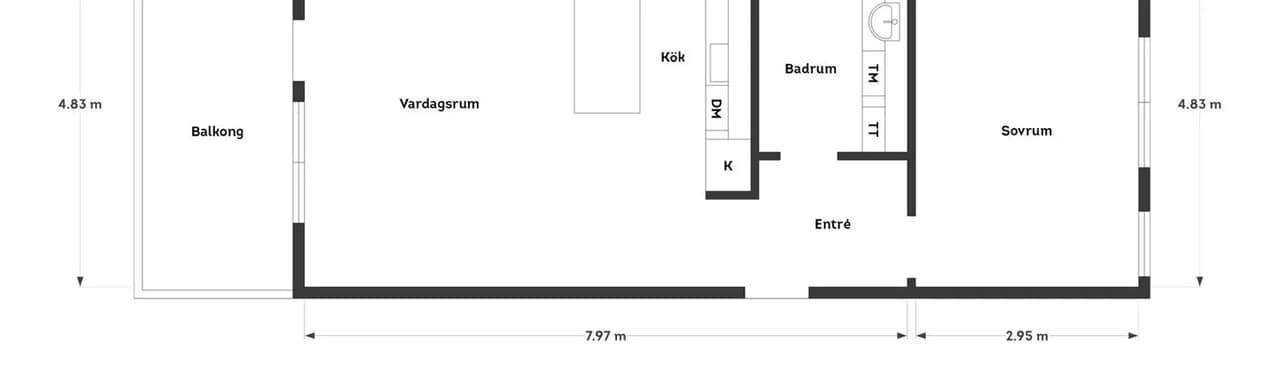 Planritning för Gamla Tuvevägen 4A