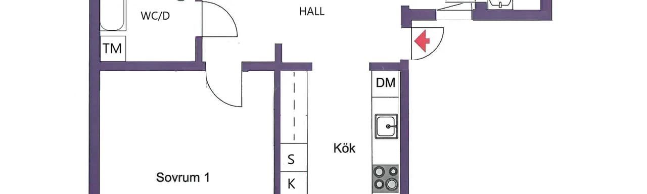 Floor plan for Hugingatan 33