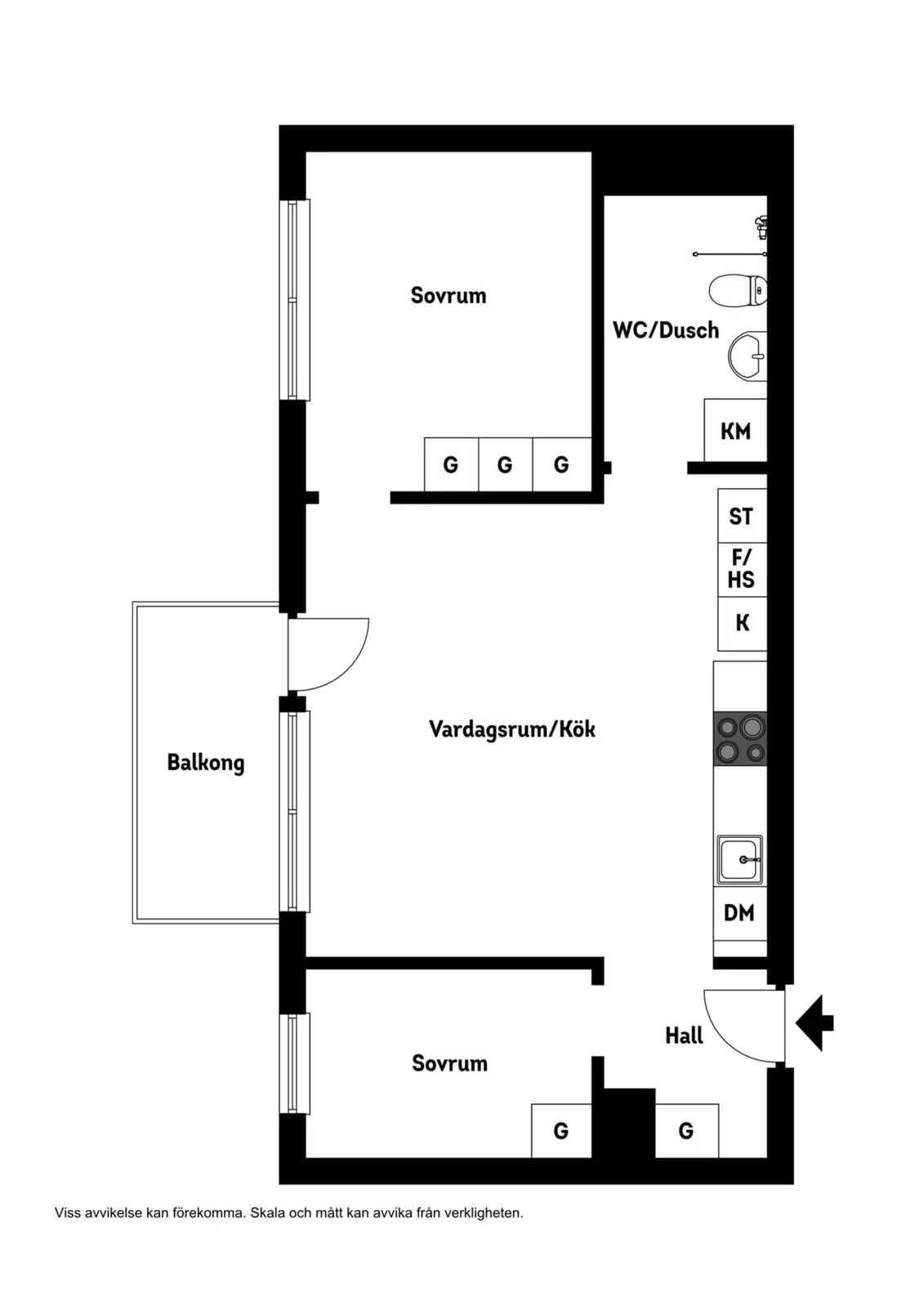 Floor plan for Bryggargatan 9B