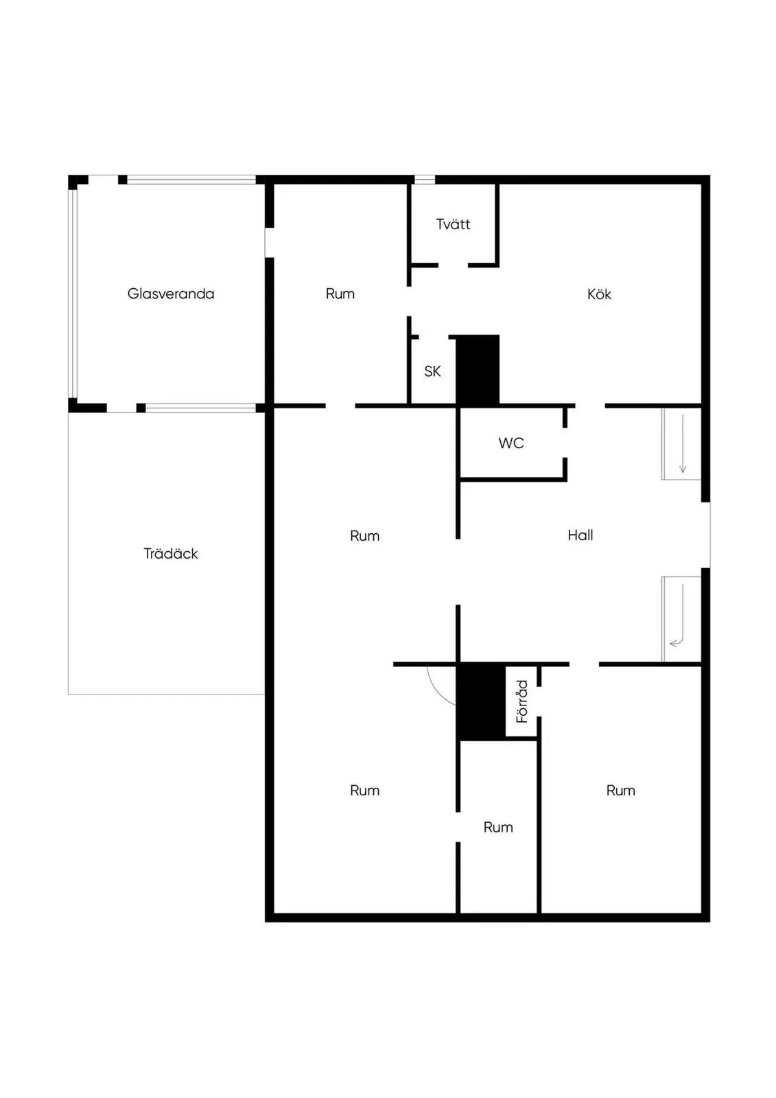 Planritning för Rosenborgsvägen 32