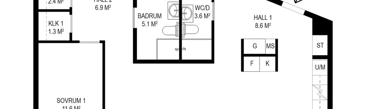 Floor plan for Gamla Enköpingsvägen 162