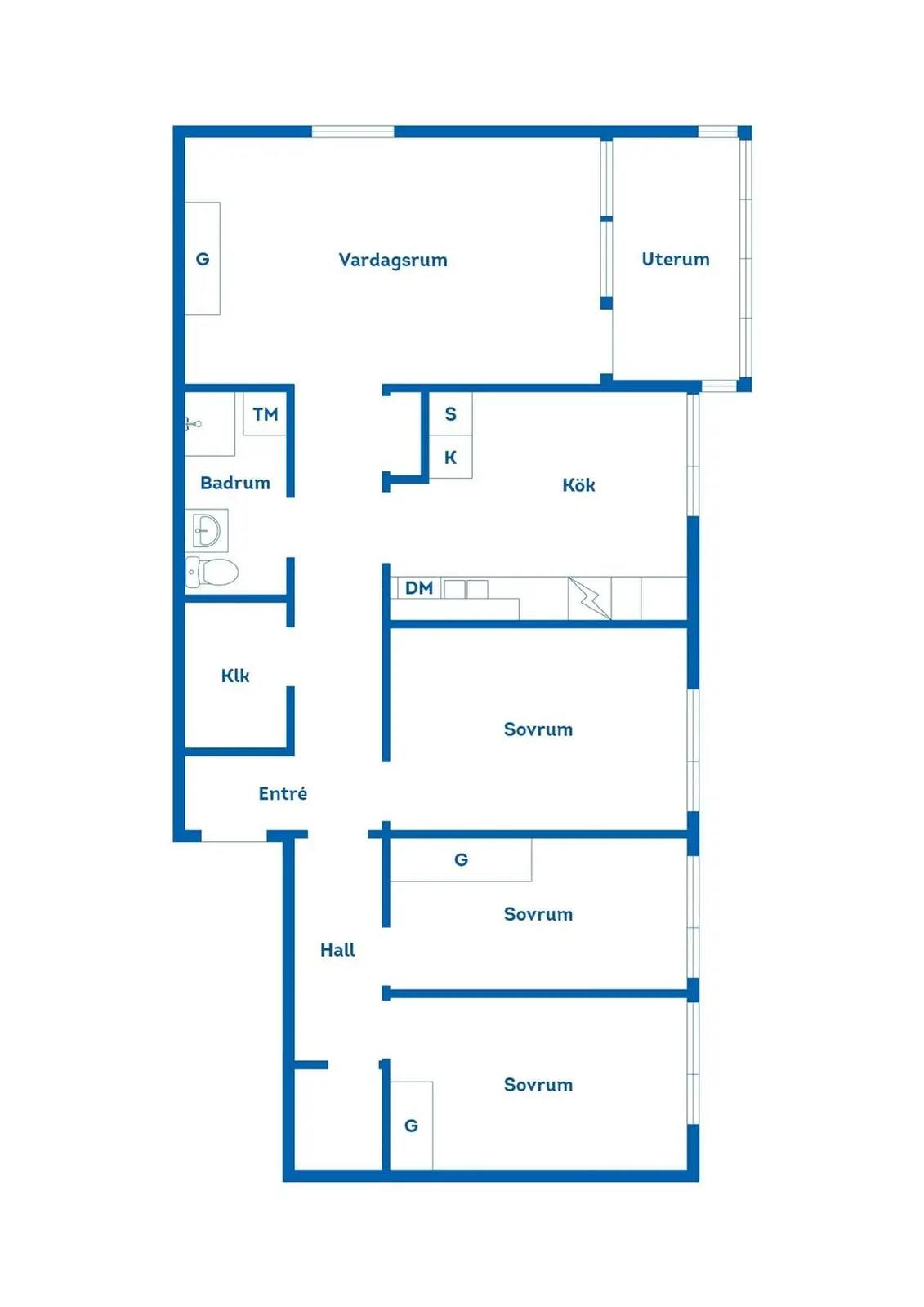 Planritning för Norrbackavägen 28