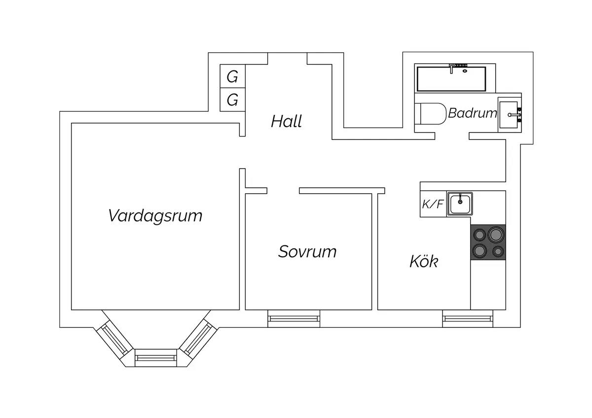 Floor plan for Sallerupsvägen 14