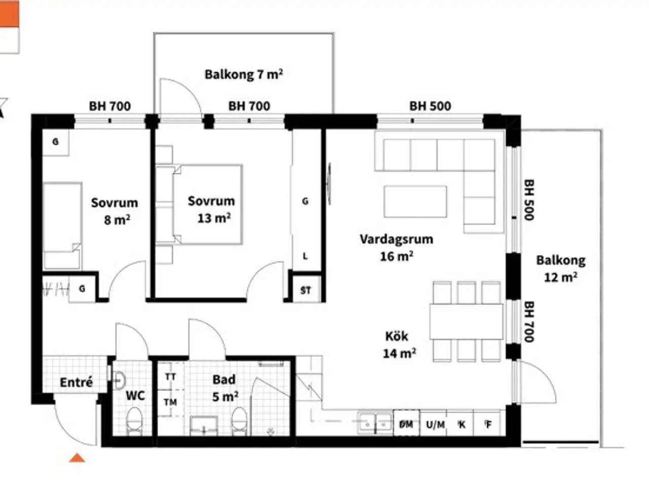 Floor plan for Lykttändargatan