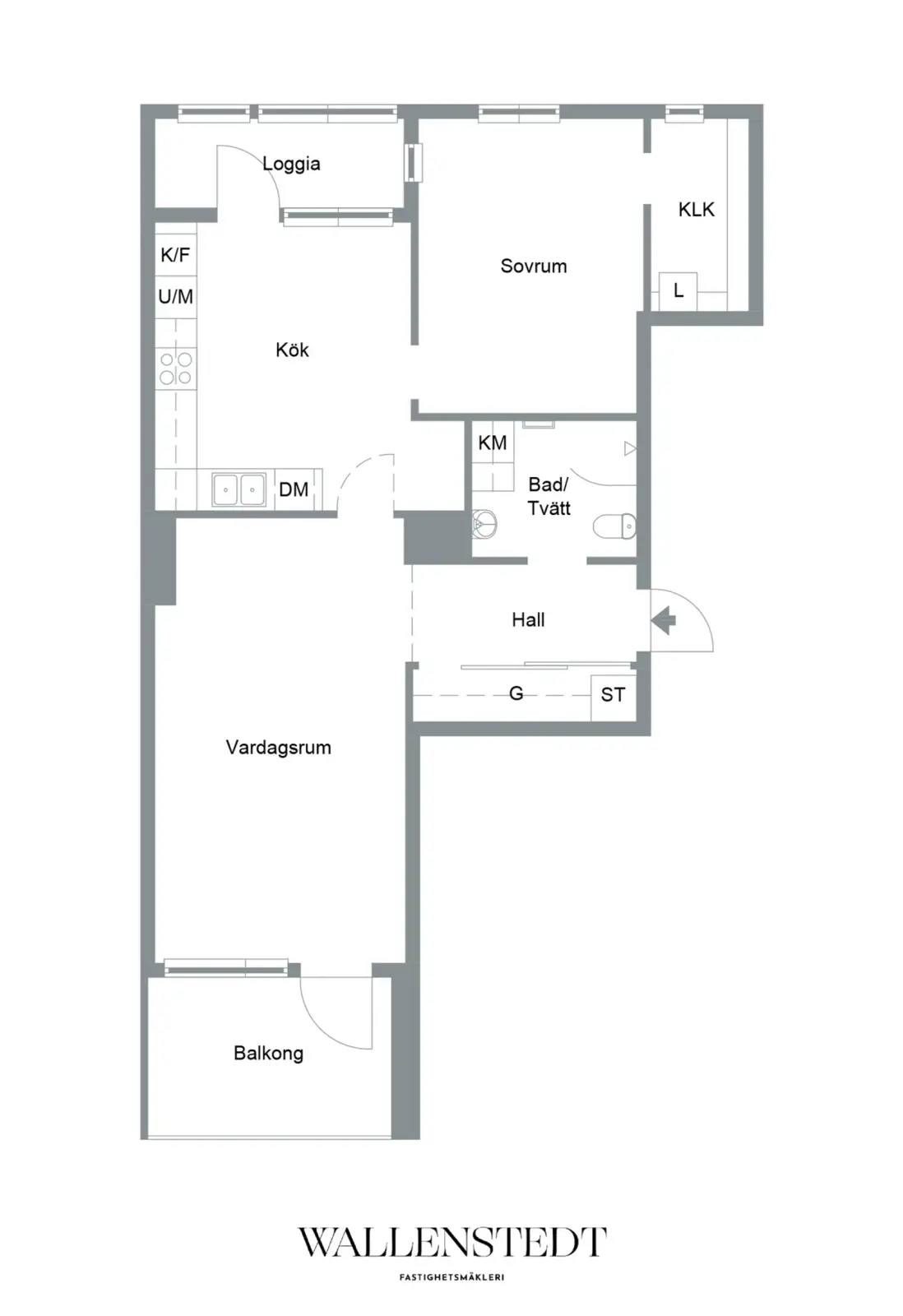 Planritning för Södra Grev Rosengatan 56B