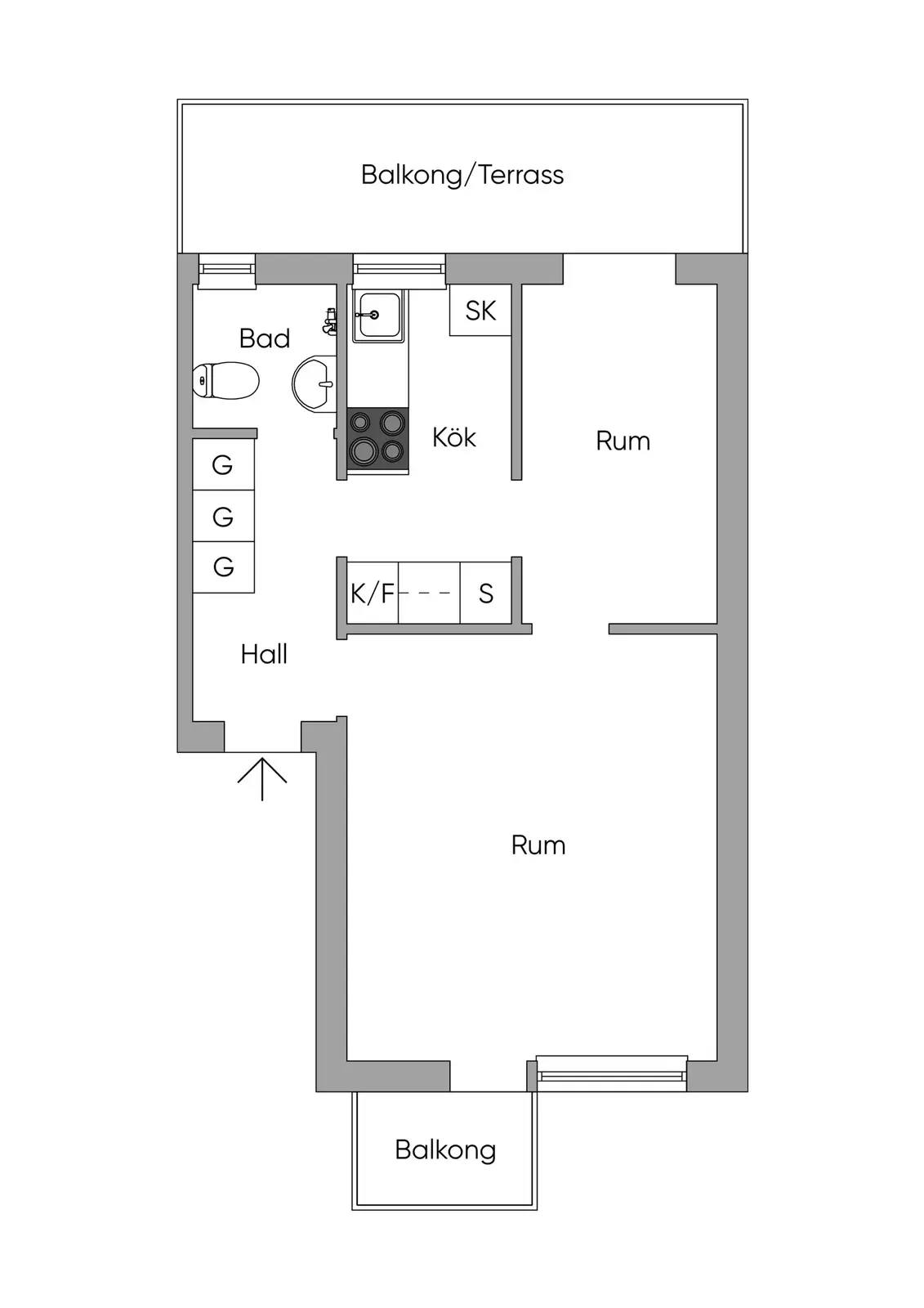 Floor plan for Finn Malmgrens väg 17