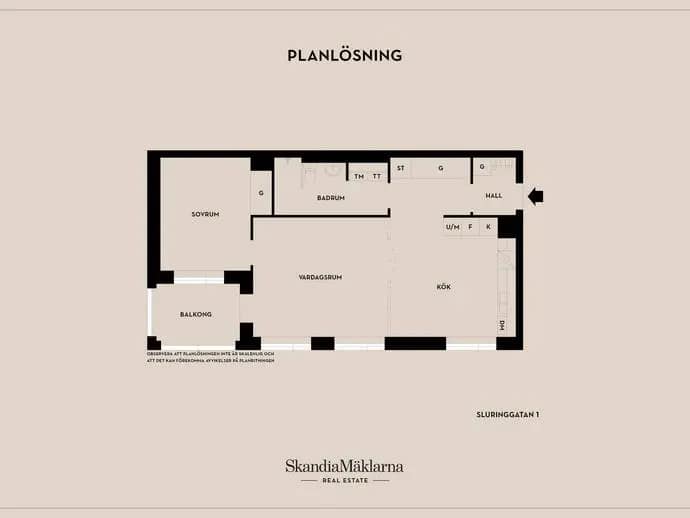 Floor plan for Sluringgatan 1
