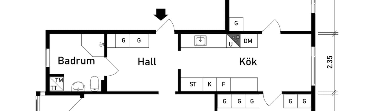Floor plan for Kavaljersgatan 23