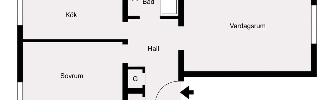 Floor plan for Abbekåsgatan 12B