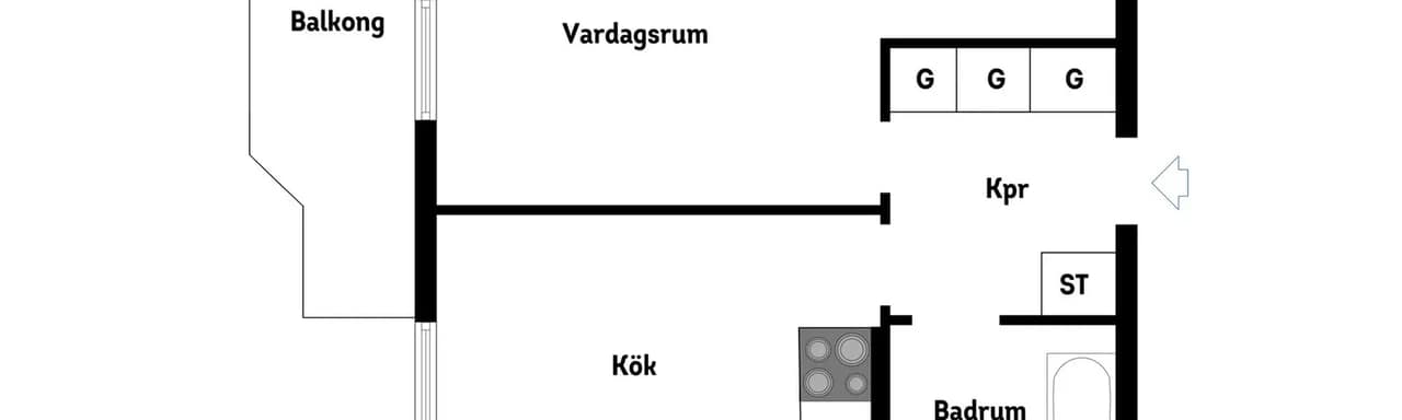 Planritning för Kopparvägen 25