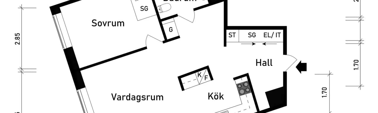Floor plan for Bratteråsgatan 40
