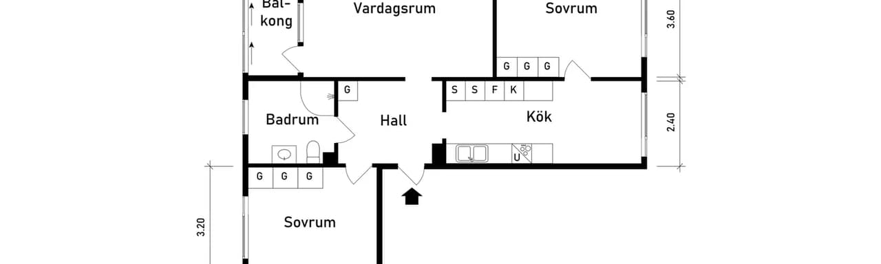 Floor plan for Kavaljersgatan 11