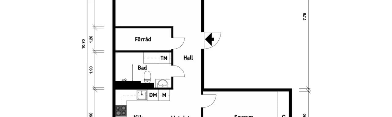 Planritning för Kvadrantgatan 22