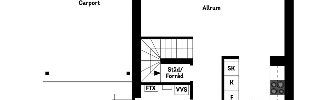 Planritning för Gulli Petrinis väg 1A