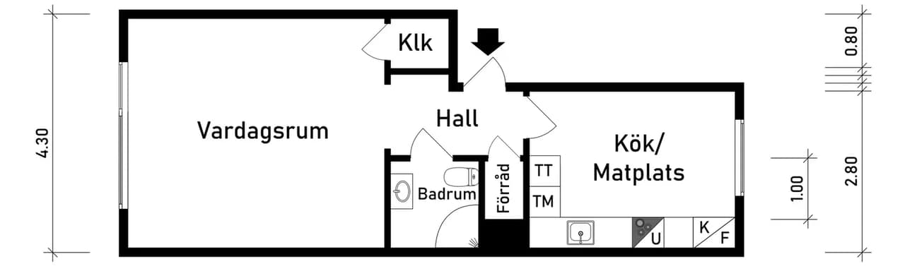 Planritning för Oterdahlsgatan 5A