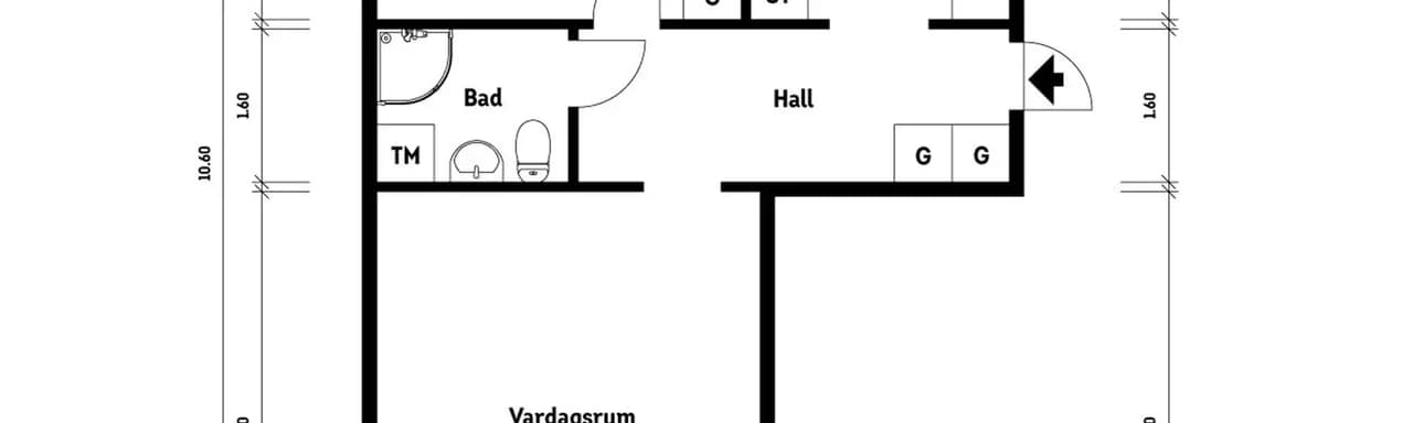 Planritning för Djäknegatan 1B