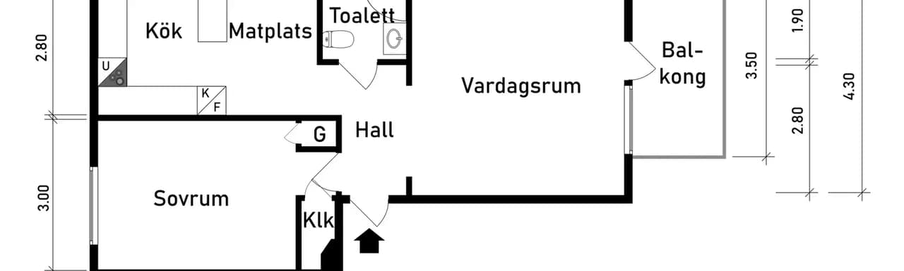 Floor plan for Guldpokalsgatan 2A