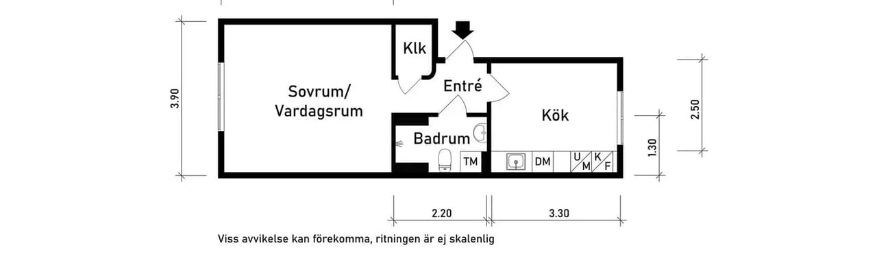 Floor plan for Jägaregatan 16B