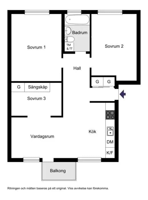 Floor plan for Jönåkersvägen 6