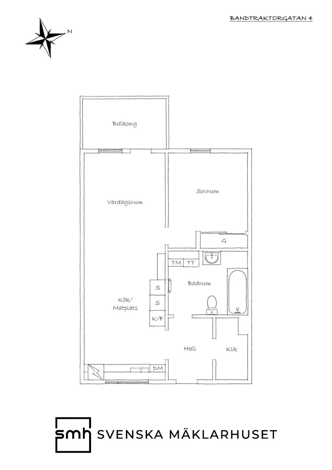 Planritning för Bandtraktorgatan 4