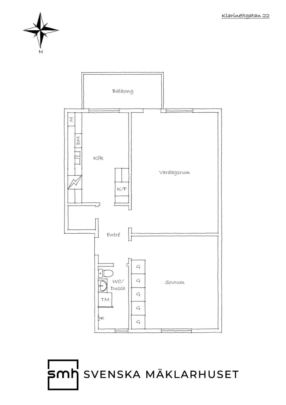 Floor plan for Klarinettgatan 22