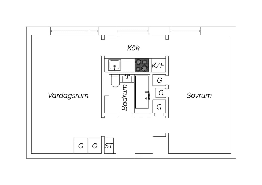 Floor plan for Fjugestagränd 21