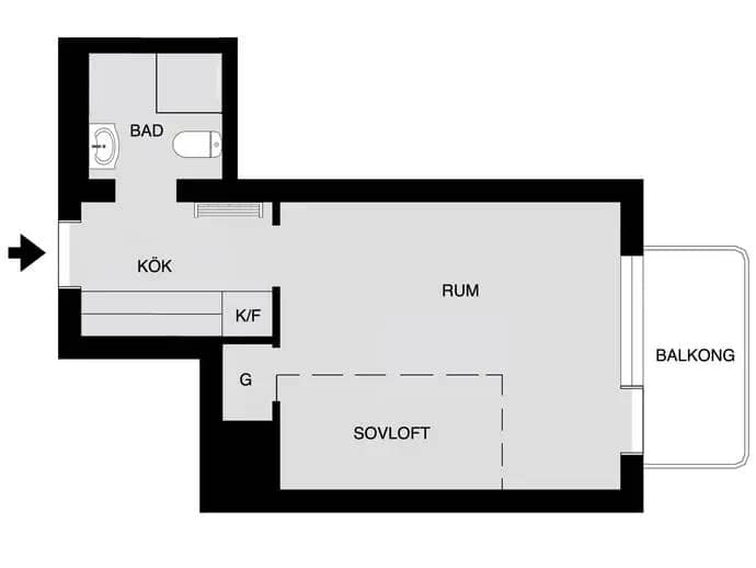 Planritning för Kyrkogårdsgatan 45A