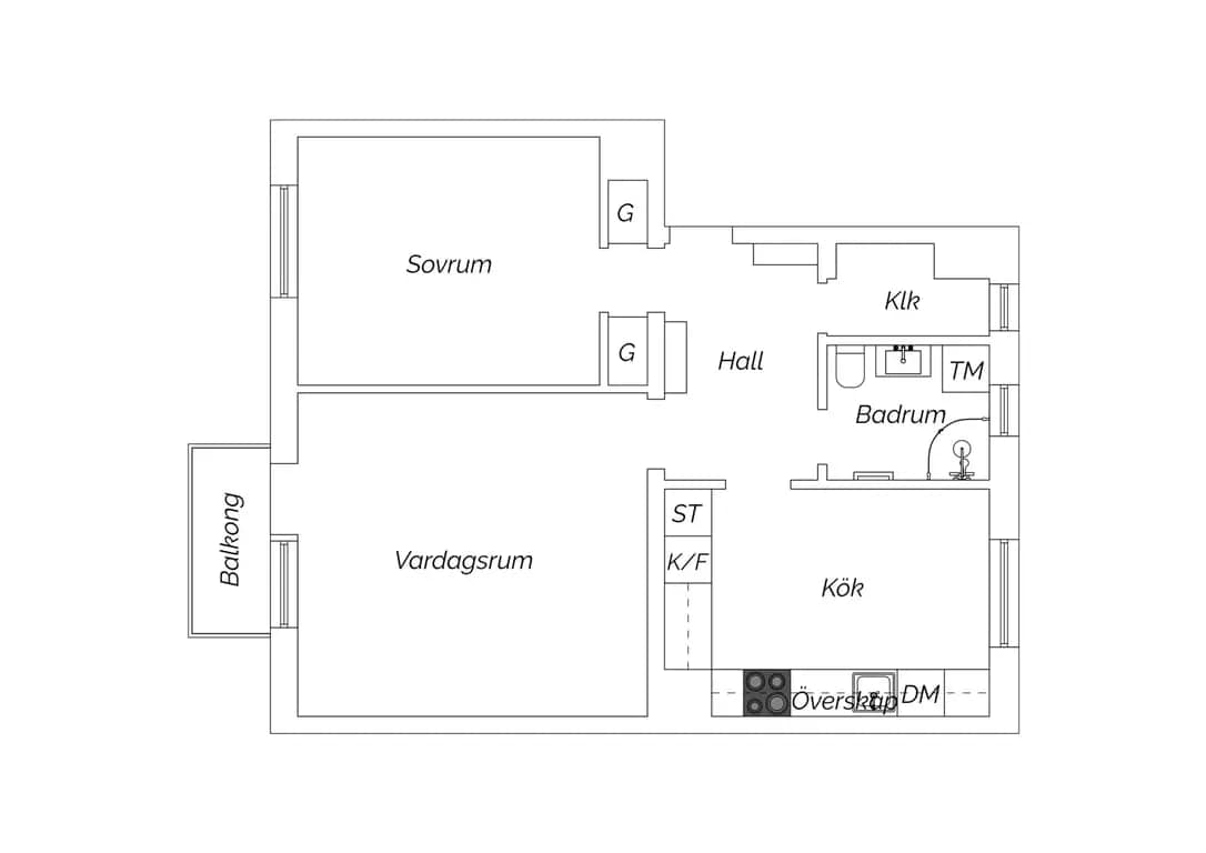 Floor plan for Karl Staaffsgatan 16C