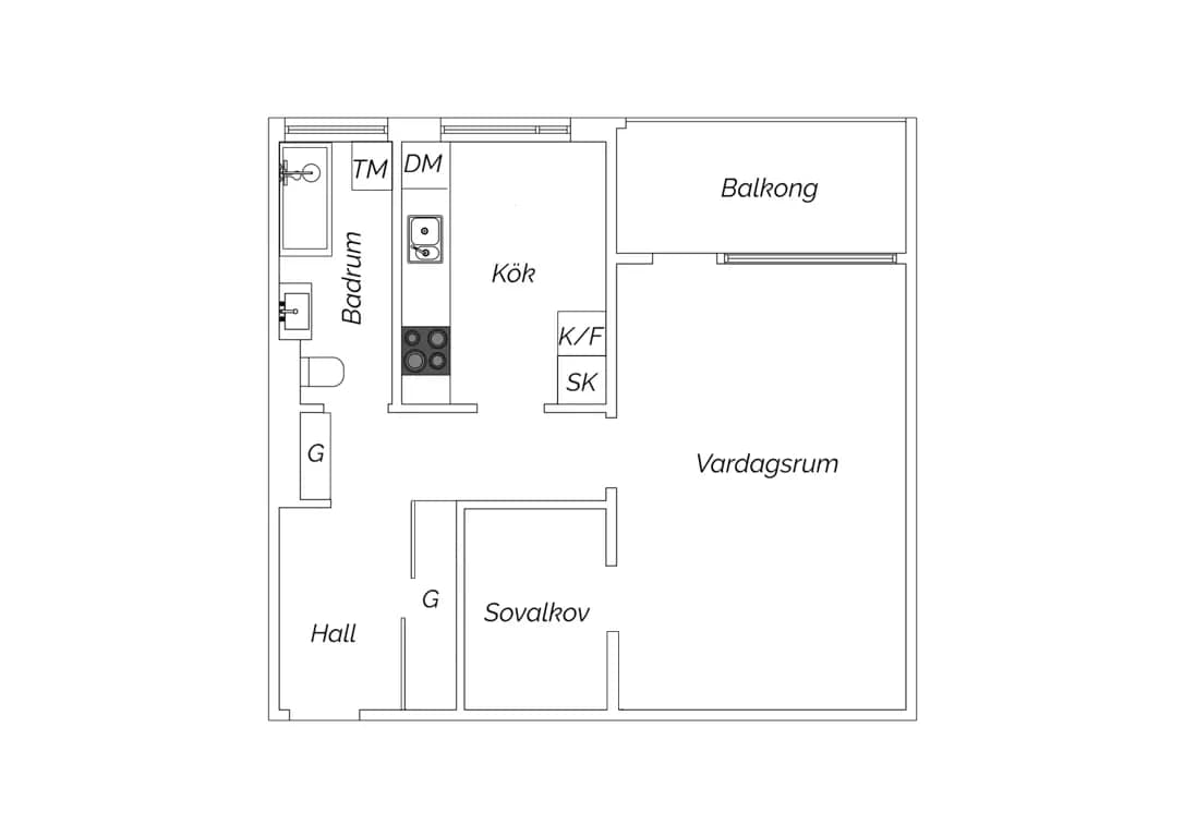 Floor plan for Seglaregatan 28