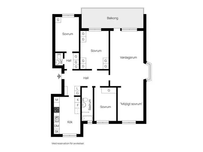 Planritning för Albäcksgatan 36