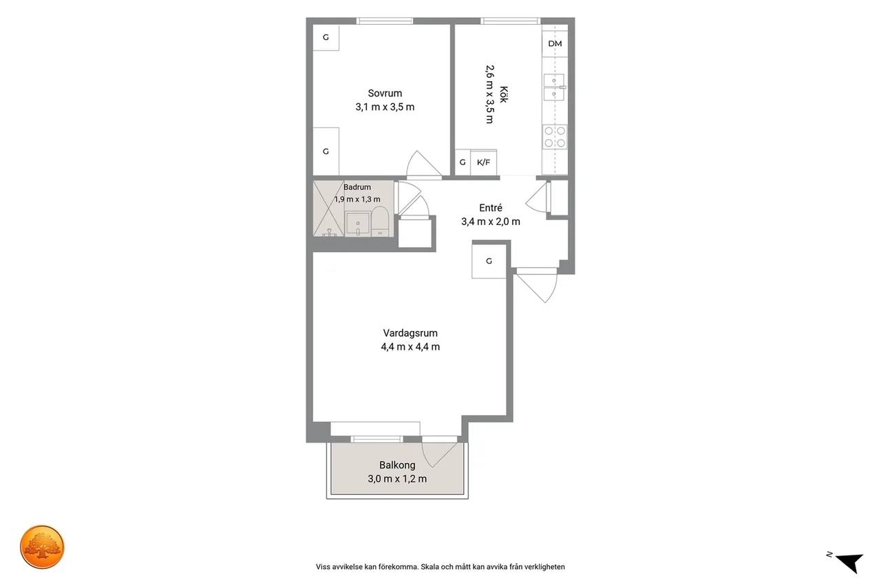 Planritning för Kristinavägen 10A