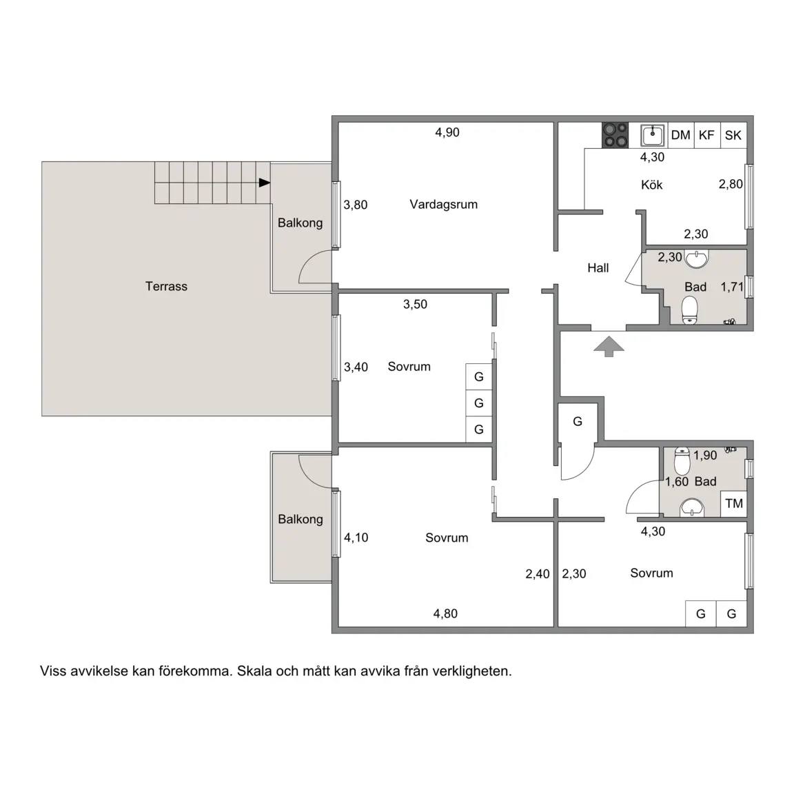Floor plan for Vaktgatan 3C