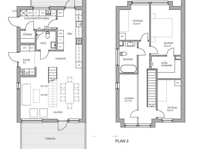 Planritning för Klavebacken 5D