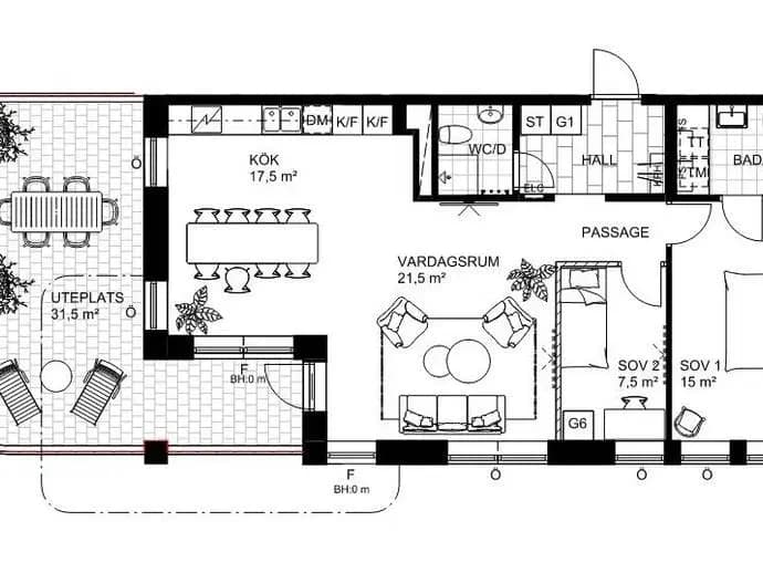 Floor plan for Måsvägen 40
