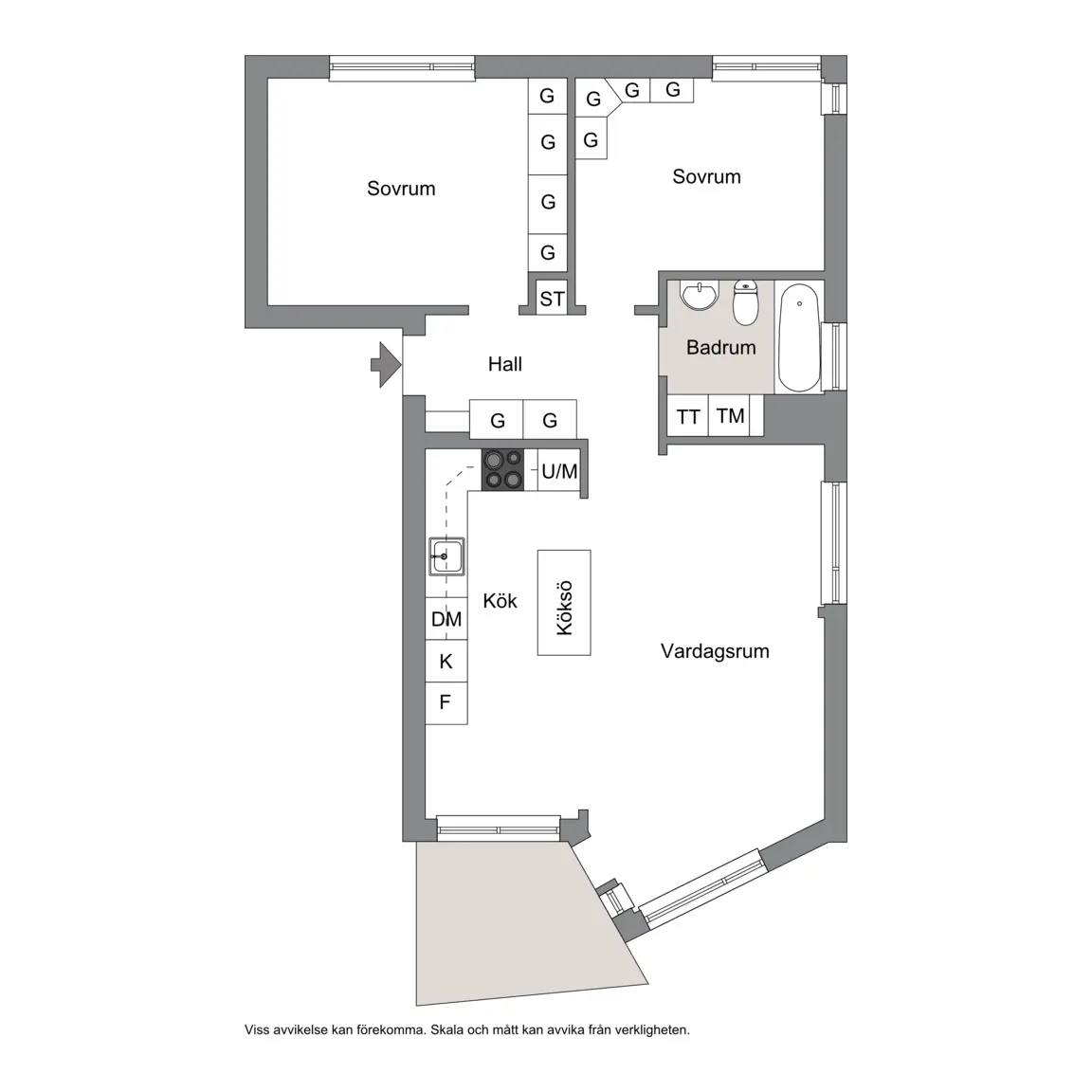 Floor plan for Finnboda Parkväg 14b