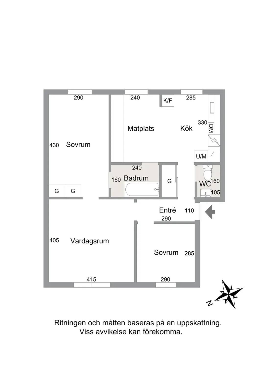 Floor plan for Brukstorget 2B