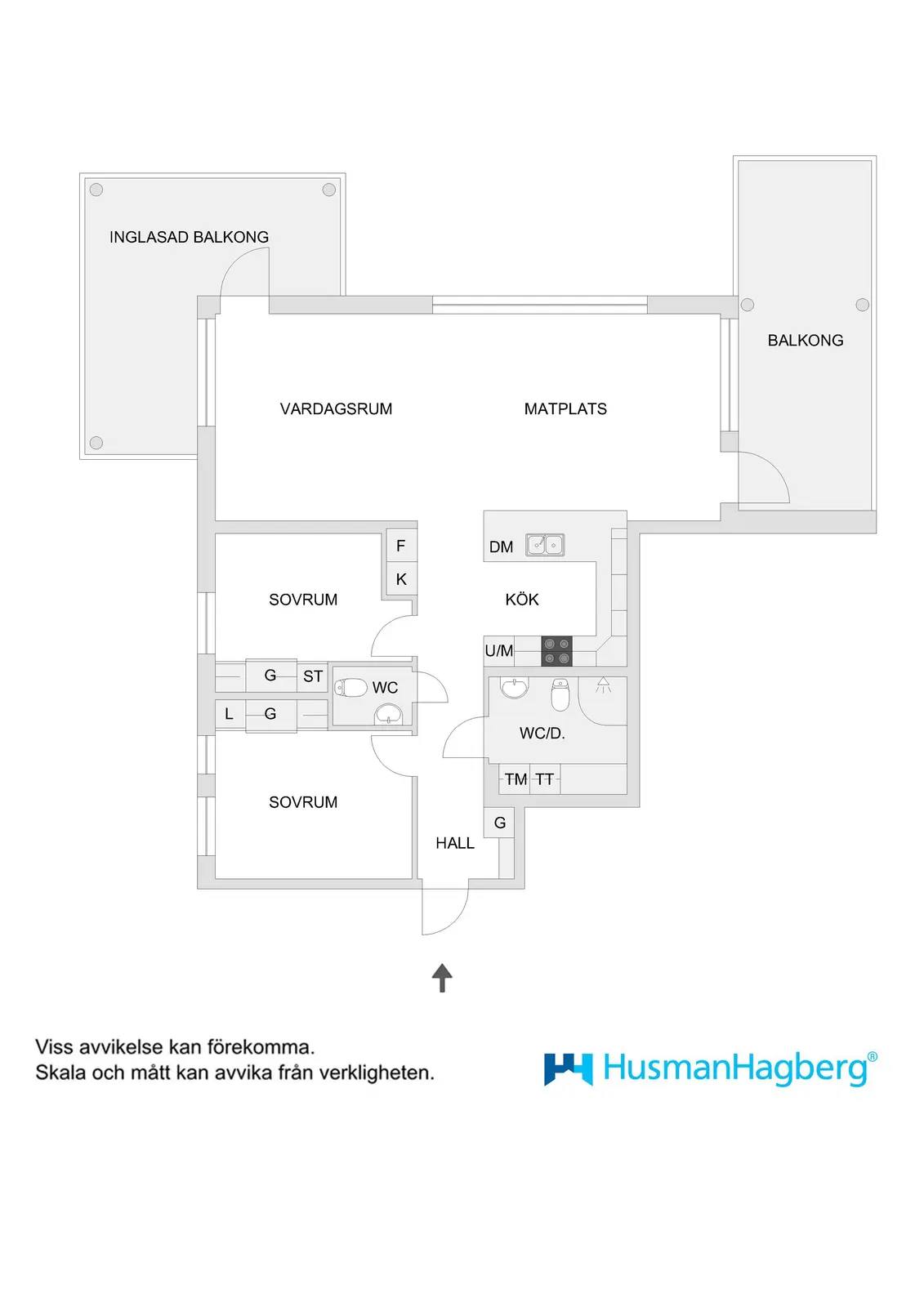 Planritning för Kvarnvägen 3A