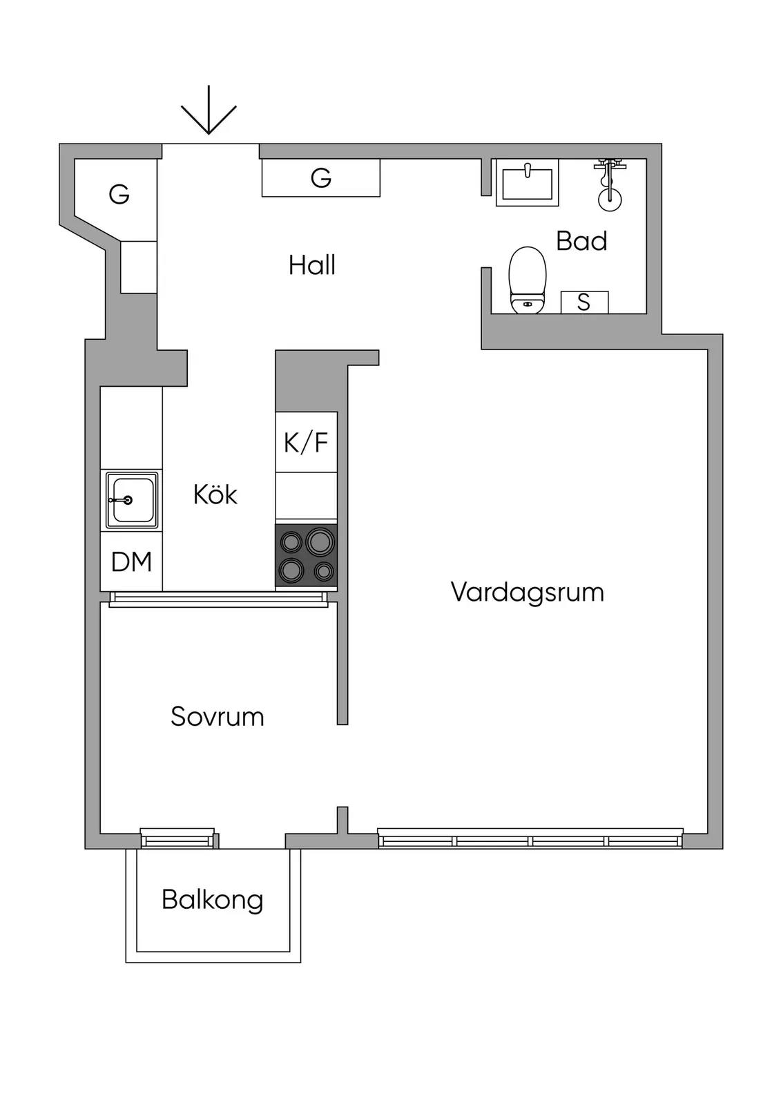 Floor plan for Essinge Brogata 12, 3tr