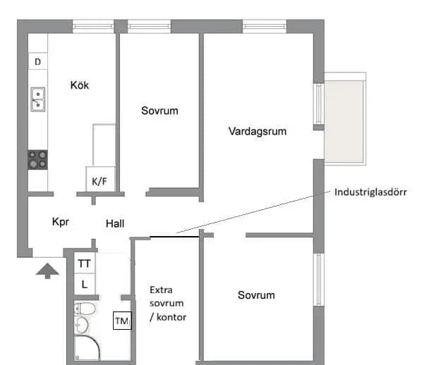 Planritning för Hangarvägen 5