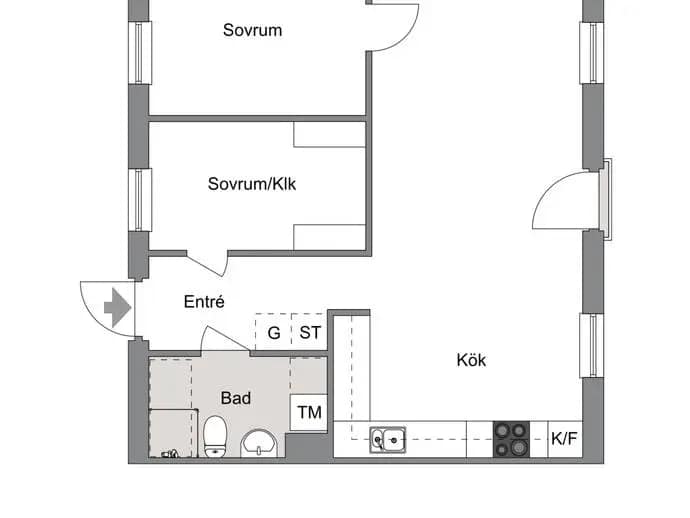 Planritning för LOVISEBERGSVÄGEN 2A