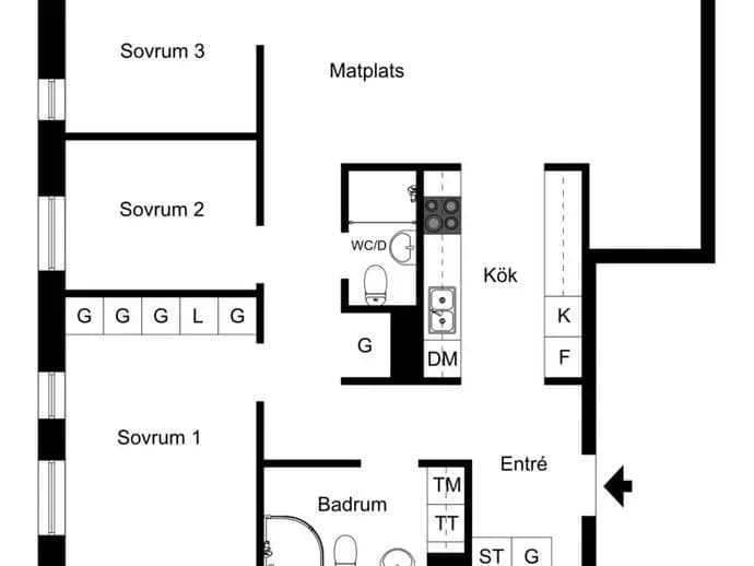 Floor plan for Östra Varvsgatan 16A
