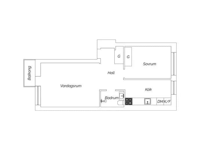 Floor plan for Sofierogatan 4C