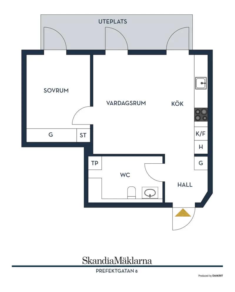 Planritning för Prefektgatan 8