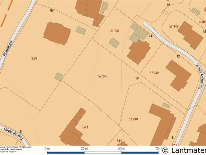 Planritning för Hovås Arkitektväg 10